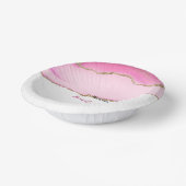 エレガントなウェディング食器ピンク&金ゴールド瑪瑙ストーン ペーパーボウル (傾斜あり)