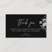 エレガントなウェディング黒い感謝してい水色 プレイスカード (裏面)