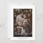 エレガントなウェディング3フォトサンキューカード サンキューカード (正面)