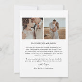 エレガントなウェディング3フォトサンキューカード サンキューカード (裏面)