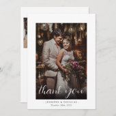エレガントなウェディング3フォトサンキューカード サンキューカード (正面/裏面)