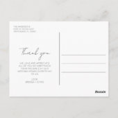 エレガントなウェディング3フォトサンキューカード ポストカード (裏面)