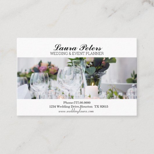 エレガントなウェディング＆イベントプランナー 名刺 (正面)