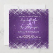 エレガントなウェディング　グラマラスなスパークス　パープル 招待状 (裏面)