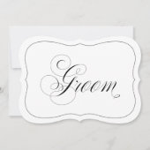 エレガントなウェディング グルーム サイン ダイカット ブラック ボーダー 招待状 (正面)