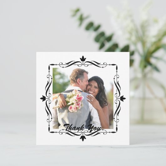 エレガントなウェディング サンクス カスタム フォト サンキューカード (スタンド正面)