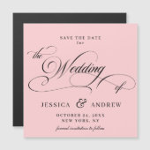エレガントなウェディング・セーブ・ザ・デート　シンプル・マグネット・カード (正面/裏面)