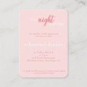 エレガントなウェディング ピンク モノグラム リハーサル ディナー エンクロージャーカード (正面)