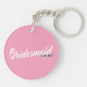 エレガントなウェディング ブライズメイド コールigraphy | キーチェーン (裏面)