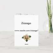 エレガントなウェディング ホワイト クリーム ゴールド ローズ ありがとう サンキューカード (裏面)