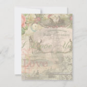 エレガントなウェディング ヴィンテージ結婚 アンティーク ヴィンテージ 招待状 (裏面)