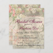 エレガントなウェディング ヴィンテージ結婚 アンティーク ヴィンテージ 招待状 (正面/裏面)