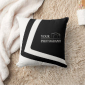 エレガントなウェディング　写真を追加したパーソナライズされたグリーン クッション (ブランケット)