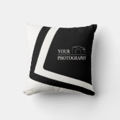 エレガントなウェディング　写真を追加したパーソナライズされたグリーン クッション (正面)