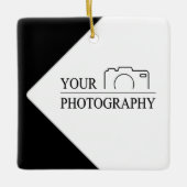エレガントなウェディング　写真を追加 セラミックオーナメント (正面)