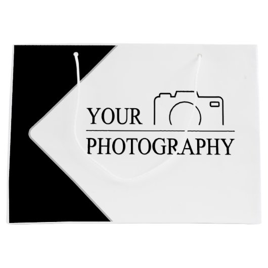 エレガントなウェディング 写真を追加 ラージペーパーバッグ (正面)