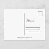 エレガントなウェディング　感謝を伝える　花のゴールドフレーム ポストカード (裏面)