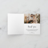 エレガントなウェディング　手書きの感謝の気持ち　フォト サンキューカード (内部)