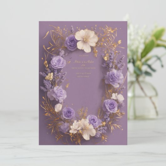 エレガントなウェディング 招待状 ロマンチックな愛をテーマに セーブザデート (スタンド正面)