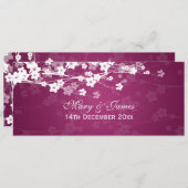 エレガントなウェディング 桜 桃 招待状 (正面/裏面)