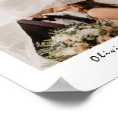 エレガントなウェディングPHOTO書道表番号 ポスター (角)