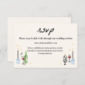 エレガントなウェディングRSVPカード 出欠カード (正面/裏面)