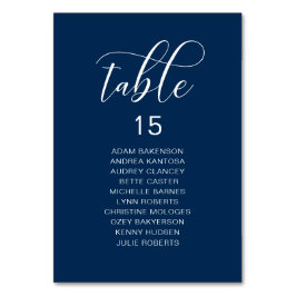 エレガントなウエディングディナー、ゲスト席数表 テーブルナンバー