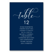 エレガントなウエディングディナー、ゲスト席数表 テーブルナンバー (裏面)