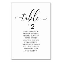 エレガントなウエディングディナー、ゲスト席数表