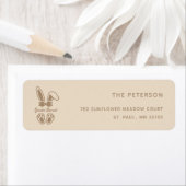 エレガントなウサギ ライトベージュ 性別発表 ラベル (インサイチュ)