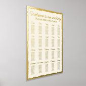 エレガントなエクリュ ラックス ゴールド エッジ 20 テーブル シーティング チャート (レイダウン)