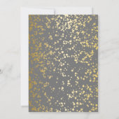 エレガントなエジプト ゴールド スプリンクル グレー 誕生日 招待状 (裏面)