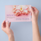 エレガントなエステティシャン SPA ネイルサロン 料金表 チラシ (ハンドル)