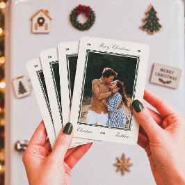 エレガントなエディトリアルスタイルの新婚クリスマスフォト マグネット