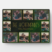 エレガントなエメラルドグリーンのゴールドフレーム10 家族写真 フォトプラーク (正面)