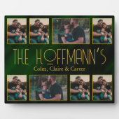 エレガントなエメラルドグリーンのゴールドフレーム 8 家族写真 フォトプラーク (正面)