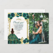 エレガントなエメラルドグリーンの花の写真 キンセアニエラ ポストカード (正面/裏面)