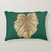 エレガントなエメラルドグリーンの金ぱくのアクセントの枕 アクセントクッション (正面)
