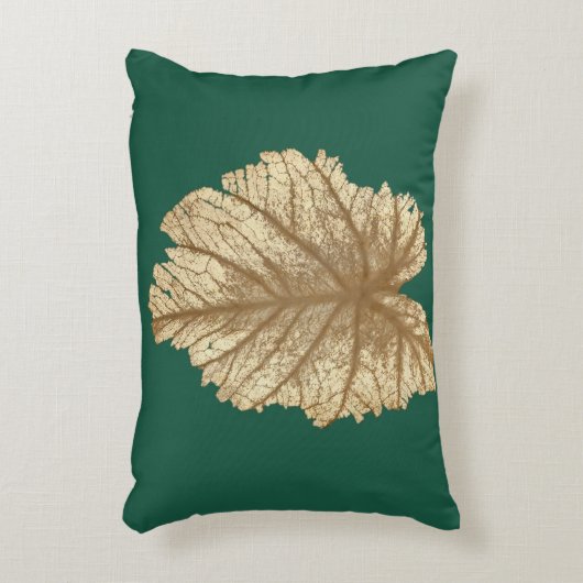 エレガントなエメラルドグリーンの金ぱくのアクセントの枕 アクセントクッション (正面(垂直))