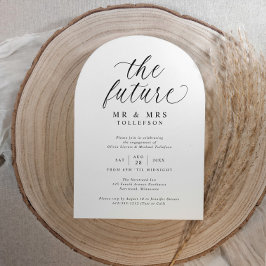 エレガントなエンゲージメントパーティー ブラック＆ホワイト 招待状