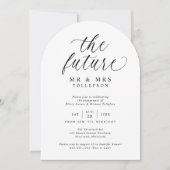 エレガントなエンゲージメントパーティー ブラック&ホワイト 招待状 (正面)