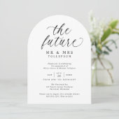 エレガントなエンゲージメントパーティー ブラック&ホワイト 招待状 (スタンド正面)