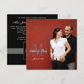 エレガントなエンゲージメントフォト ウェディング招待状バック 招待状 (正面/裏面)