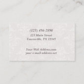 エレガントなエンボスのダマスク織 名刺 (裏面)