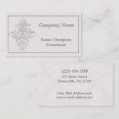 エレガントなエンボスのダマスク織 名刺 (正面/裏面)