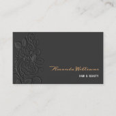 エレガントなエンボスのバラ 名刺 (正面)