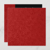 エレガントなエンボスの赤いペイズリーの黒のパーティー 招待状 (正面/裏面)