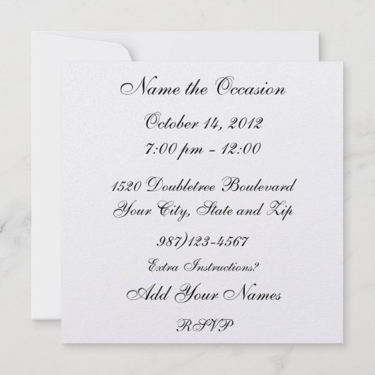 エレガントなオケージョン - SRF 招待状 (裏面)