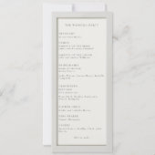 エレガントなオフホワイトフレームの結婚式プログラム 招待状 (裏面)