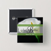 エレガントなオランダカイウユリボタンが付いているBのモノグラム 缶バッジ (正面&裏面)